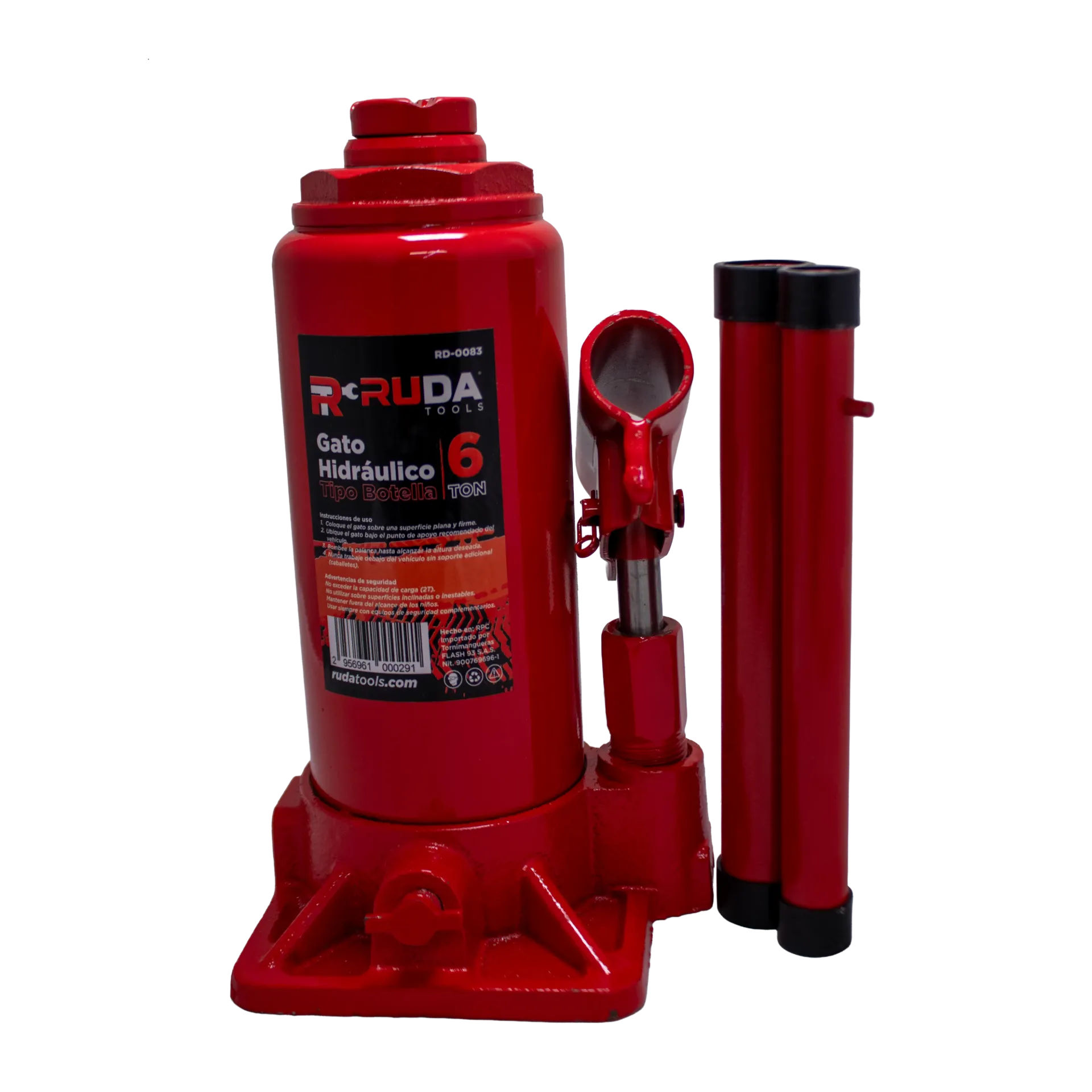 [2956961000291] Gato Hidráulico Tipo Botella 6 Ton RUDA