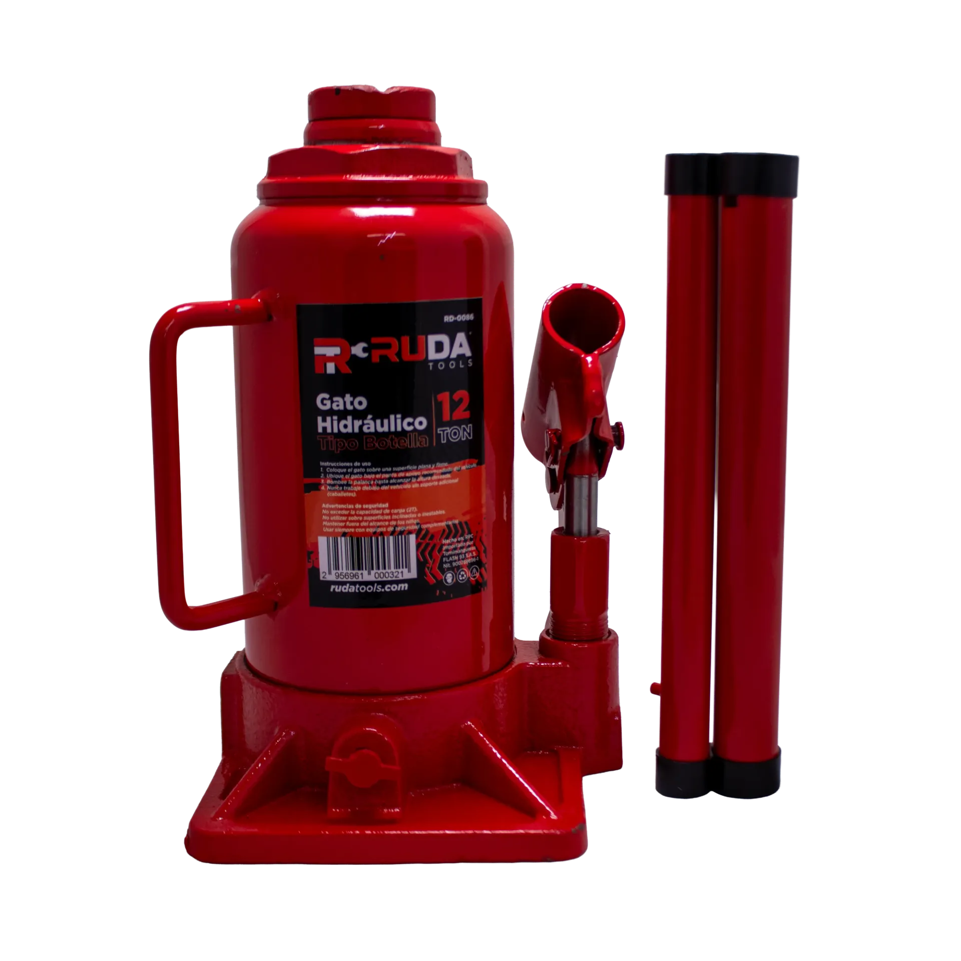 [2956961000321] Gato Hidráulico Tipo Botella 12 Ton RUDA