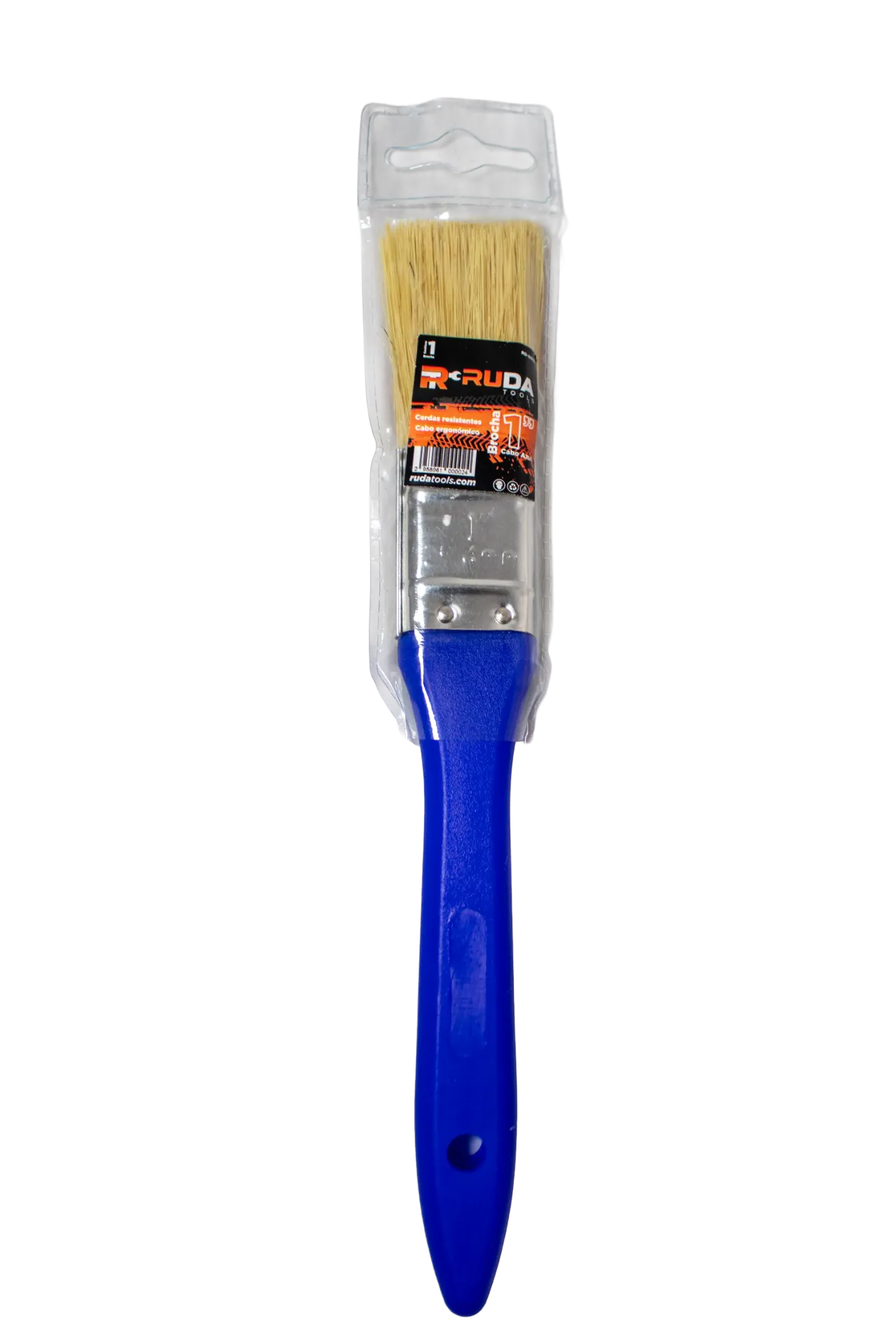 Brocha 1" Cerda Blanca RUDA Cabo Azul