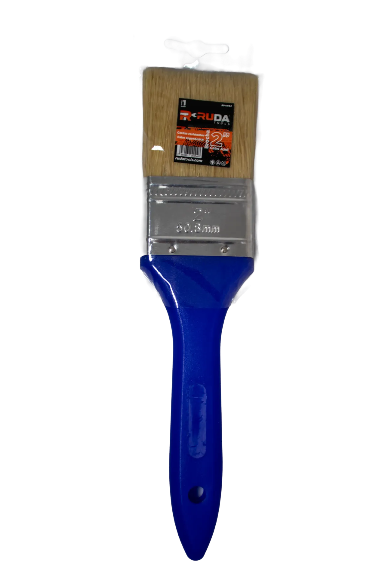 Brocha 2" Cerda Blanca RUDA RD-0004 Cabo Azul