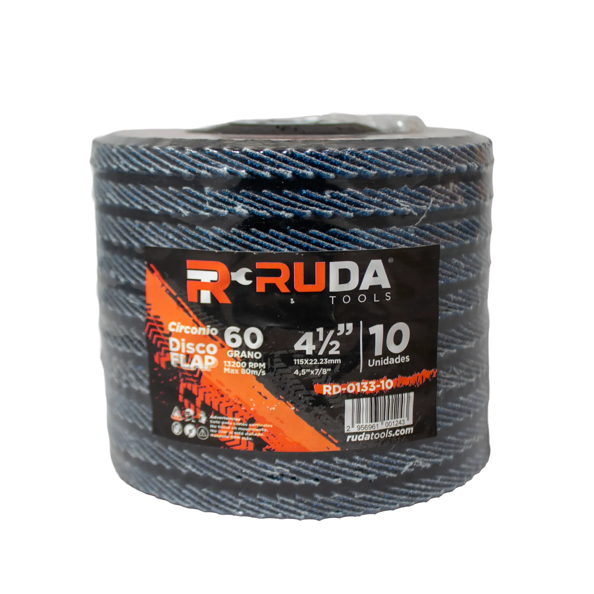 Disco Flap 4 1/2x7/8 Grano 60 Azul RUDA X 10 UND