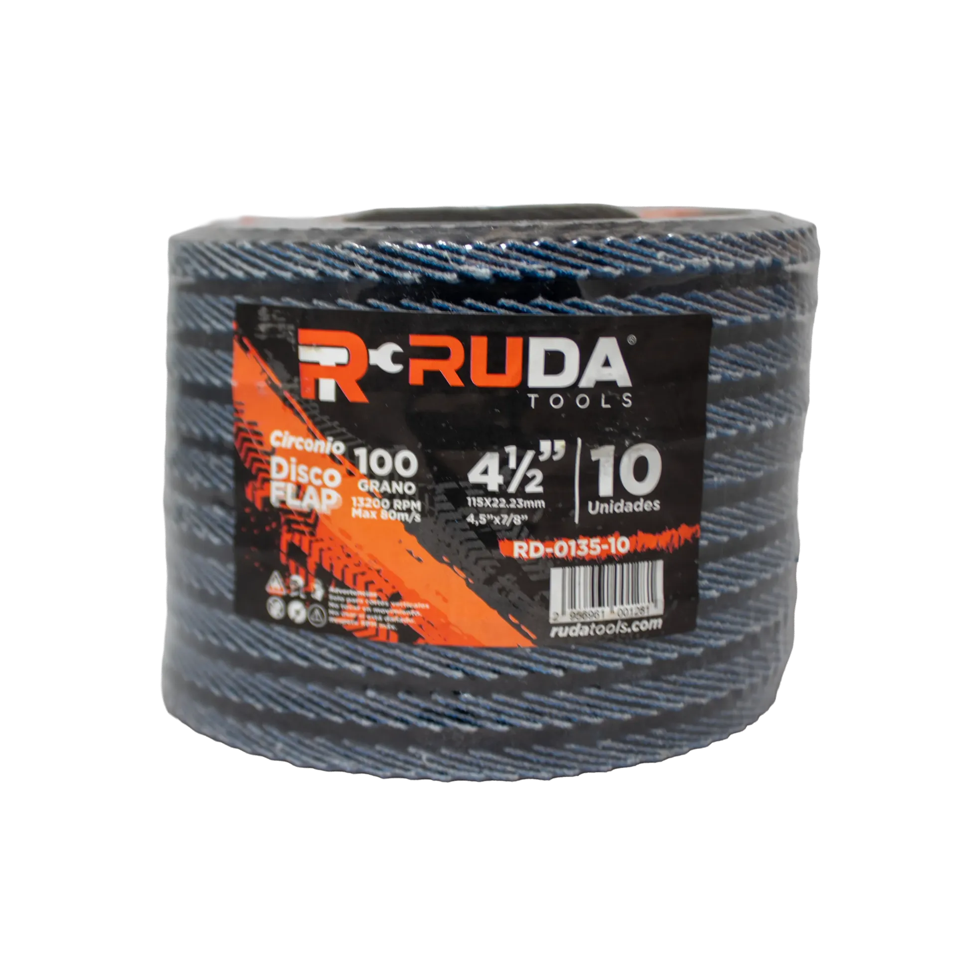 Disco flap 4 1/2 grano 100 RUDA x10 unidades