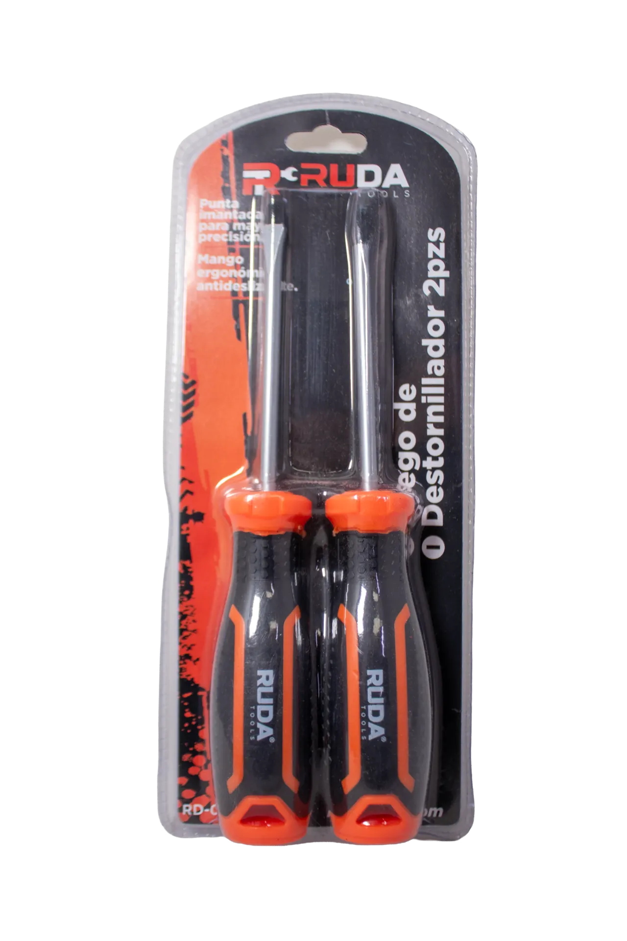 Juego Destornilladores Ruda X2 Punta Plana y Estrella Mango Caucho