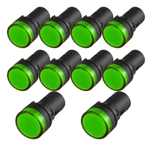 Piloto LED 12V ojo buey verde