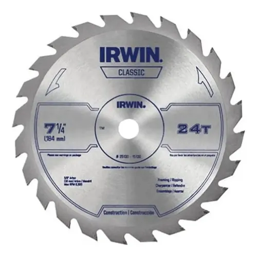 [024721151308] Sierra circular IRWIN 7 1/4" x 24 dientes para madera