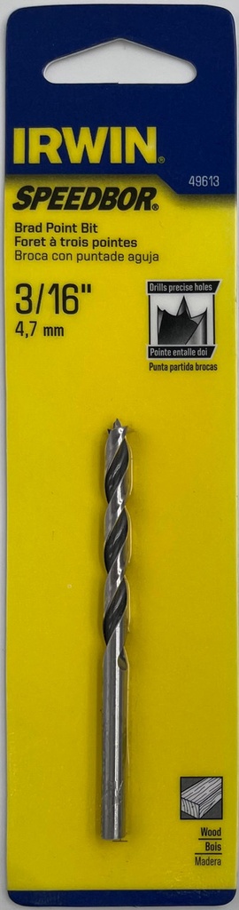 Broca cilíndrica para madera IRWIN 3/16" T49613