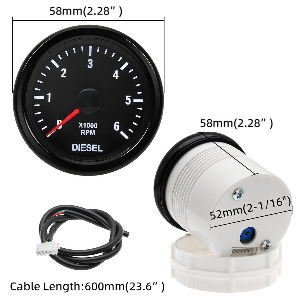 [04349] Tacómetro para diésel RPM 6000