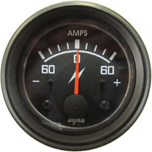 Reloj amperímetro 60-0-60 negro ALPHA