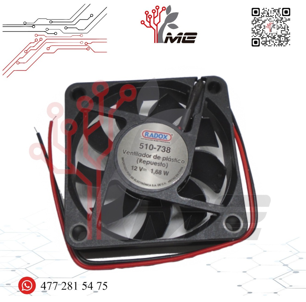 [05517] Ventilador plástico 6" 12V con caimán