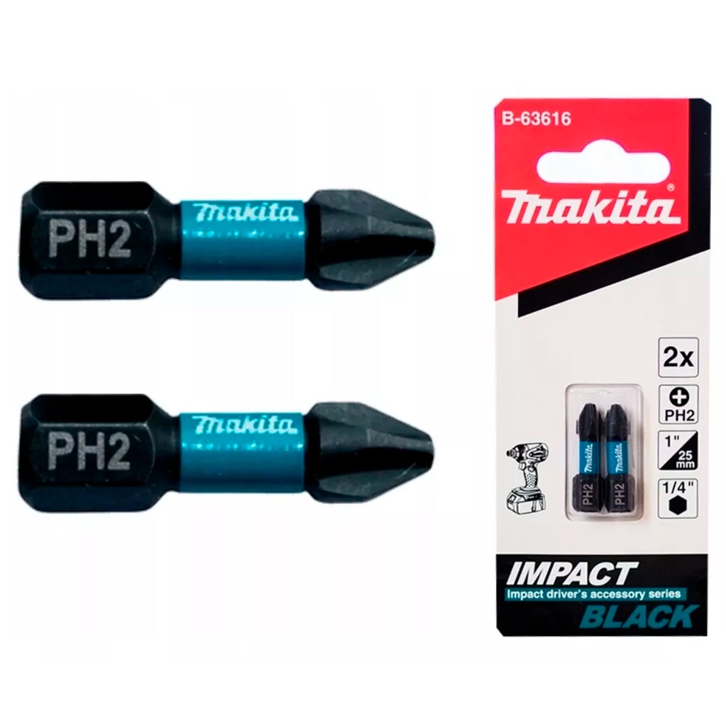 [088381532990] Punta de impacto BLACK PH2 x 2" Makita 2 piezas