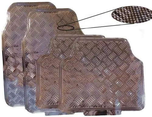 Juego de Tapetes 4 Piezas Metalizado Carbono