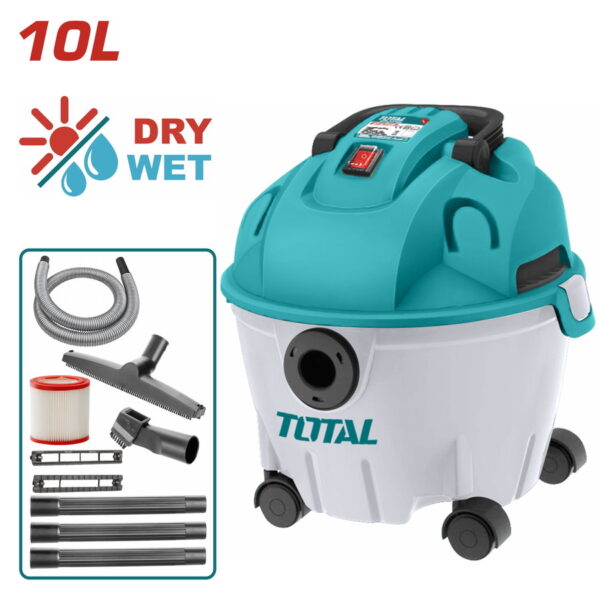 ASPIRADORA Y SOPLADORA HUMEDO/SECO 10L 1200W TOTAL