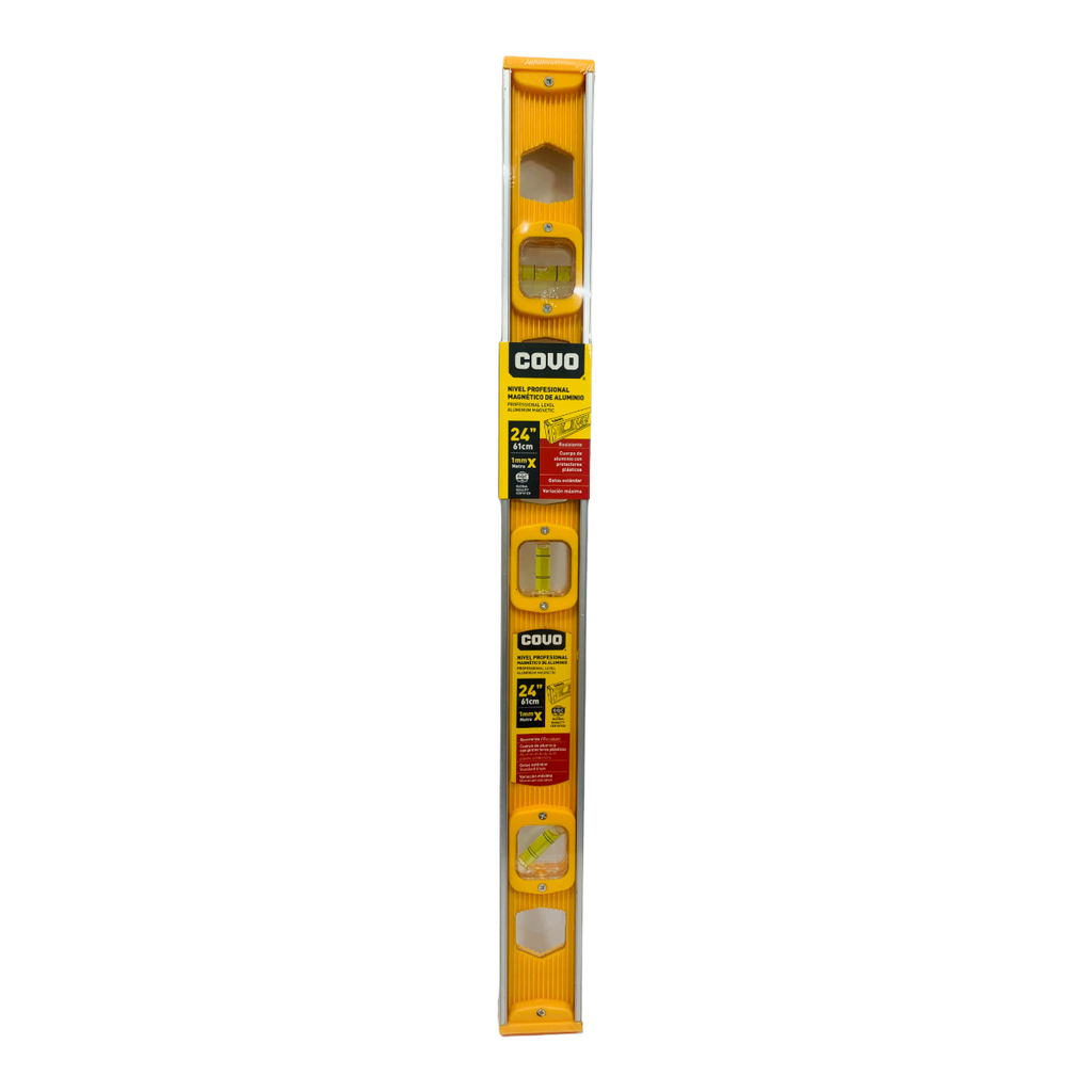 [(CV-ALRM-24)] NIVEL MAGNÉTICO DE ALUMINIO 24"