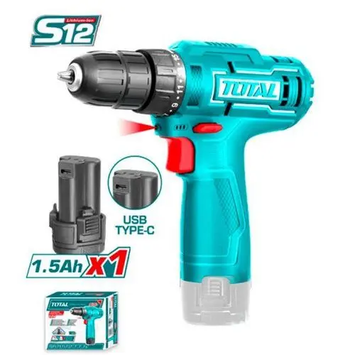 TALADRO INALAMBRICO 10MM 12V +1 BATERIA DE 1,5AH