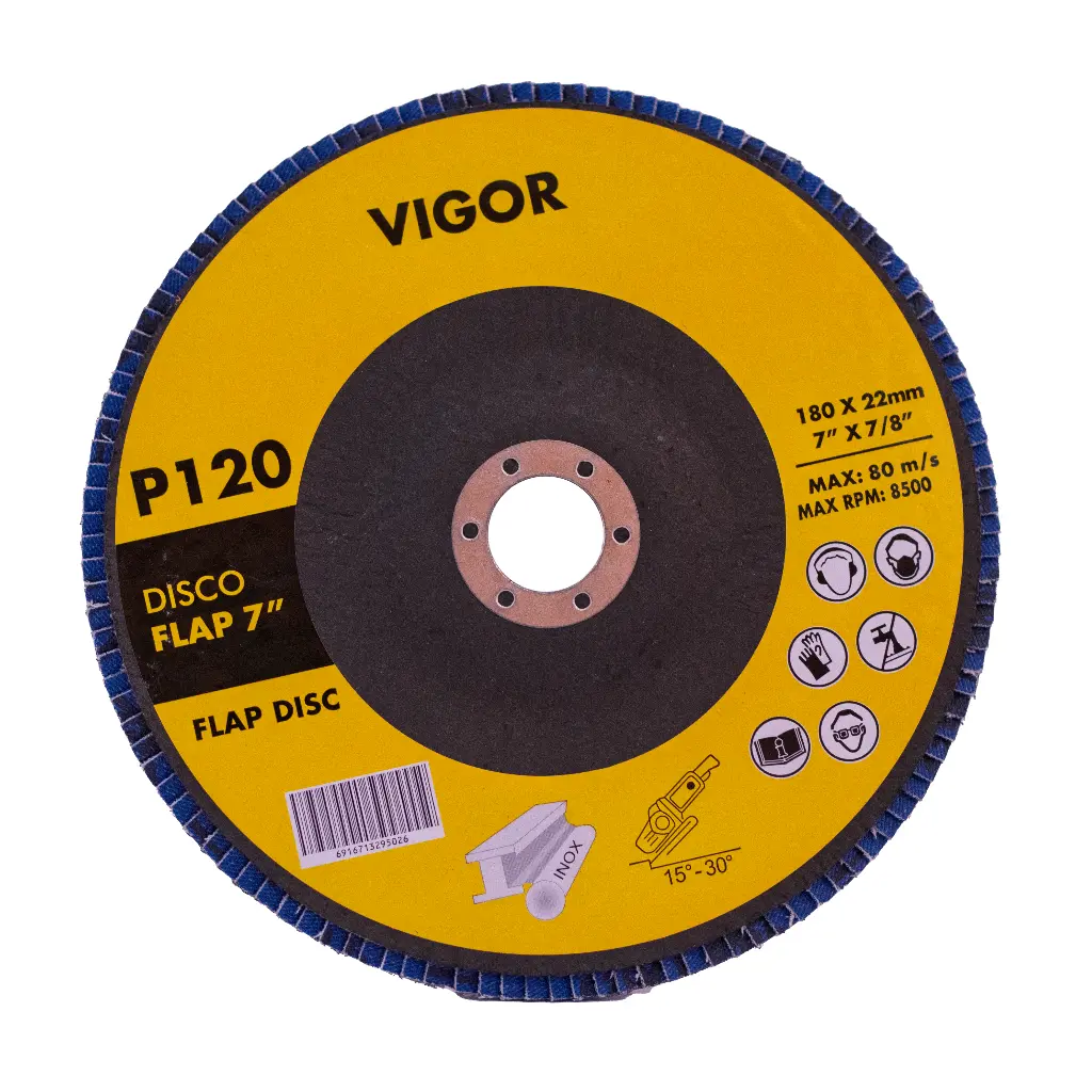 [(DL-1620)] DISCO FLAP 7" GRANO 120 ZIRCONIO VIGOR