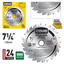 DISCO SIERRA CIRCULAR CORTE MADERA 7.1/4" X 24 DIENTES