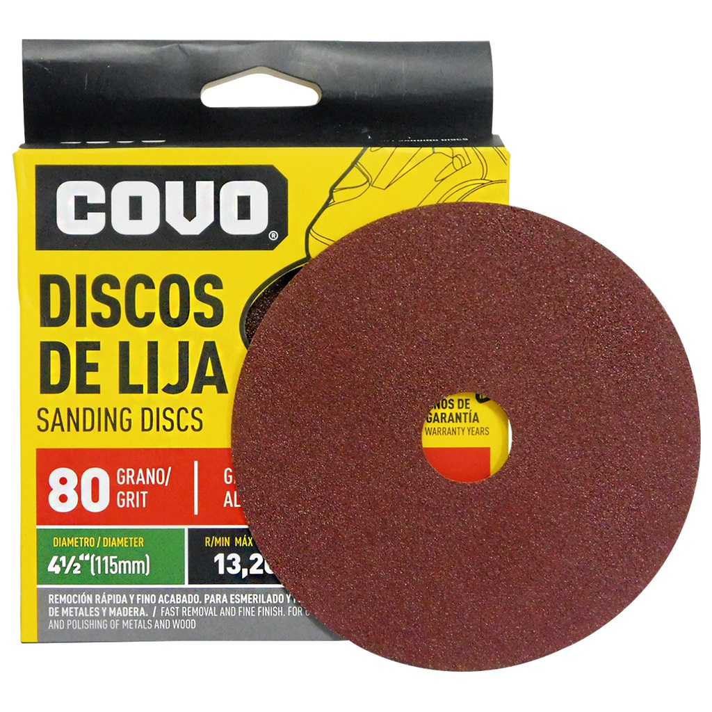 DISCOS DE LIJA 4.1/2 GRANO 80 x 5 Unds