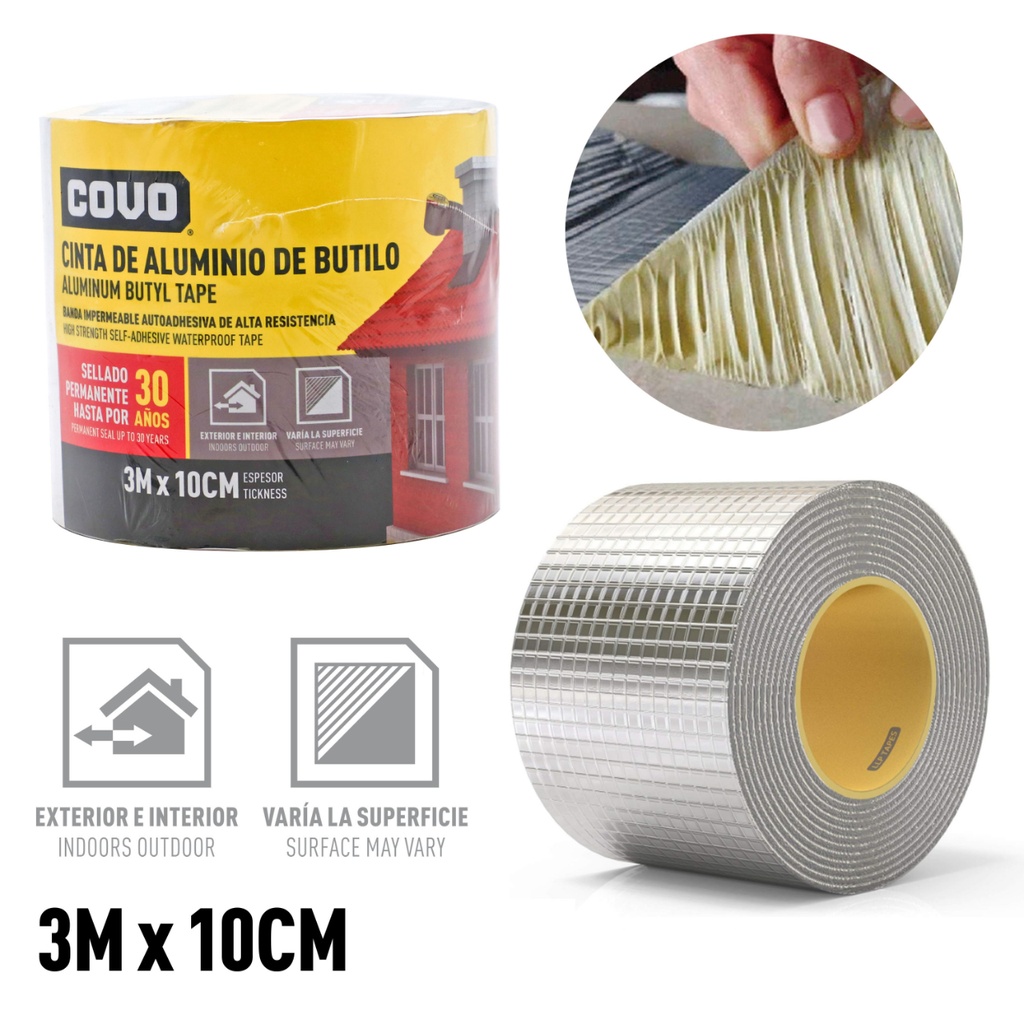 [(CV-BW-1513)] CINTA DE ALUMINIO BUTILO 3M X 10CM