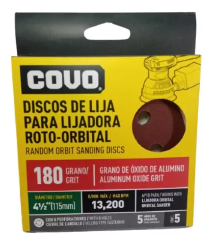 DISCOS PARA LIJADORA ROTO-ORBITAL 4-1/2 GRANO 240 x 5 Unds