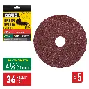 DISCOS DE LIJA PARA ESMERIL 4.5" GRANO 36 X 5 UND