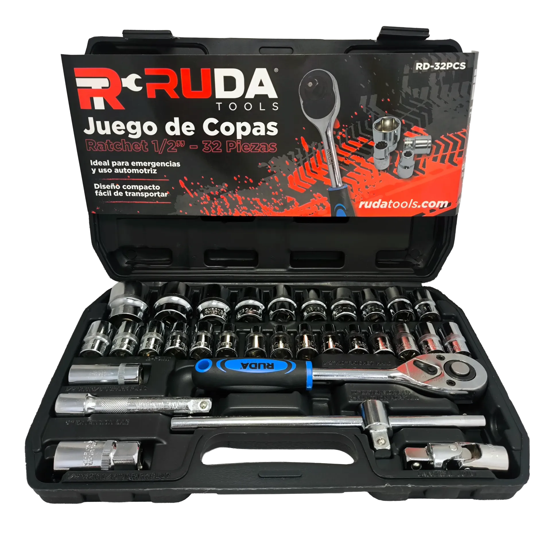 [6920230500320] JUEGO DE COPAS 32PZ RACHET AZUL RUDA