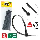 AMARRE NYLON 3,6X200MM NEGRO X 50 Unds.