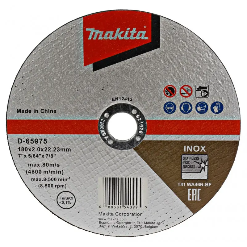 DISCO ABRAS-CORTE METAL INOX 7" X 5/64" X 7/8" 