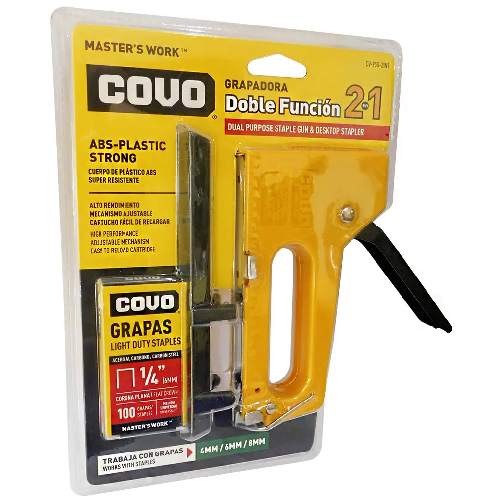 [CV-9SG-2IN1] Grapadora Doble Función COVO 2 en 1 Manual Profesional en Blíster