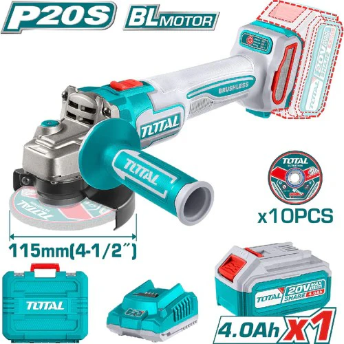 Pulidora Inalámbrica Total 4 1/2" 20V | 900W Industrial