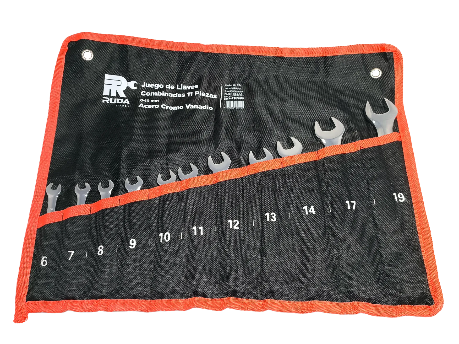 JUEGO DE LLAVES COMBINADAS 11PCS 6-19MM RUDA