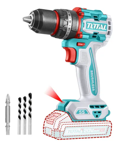 Taladro Inalámbrico Percutor 1/2" 20V 55 N.m Súper Total  – Sin Batería ni Cargador
