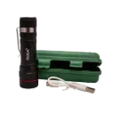 Linterna táctica recargable RUDA Tools mediana con zoom y 3 funciones