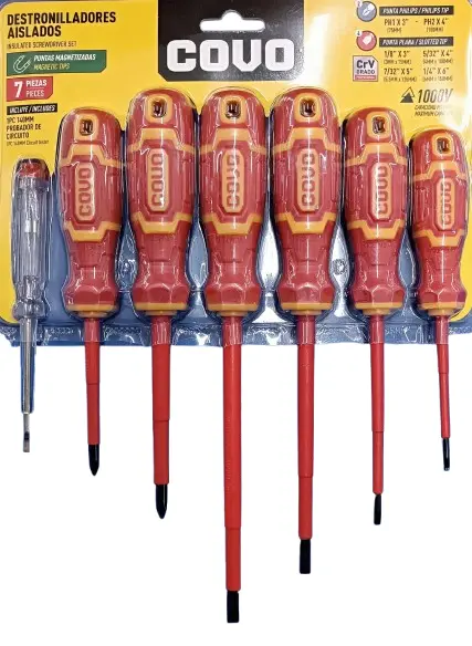 Set de Destornilladores Aislados 1000V x 7 piezas CV-SDE-1N