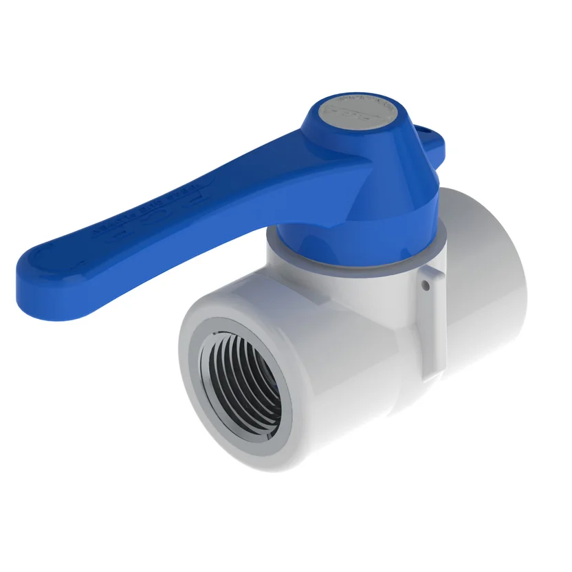 VÁLVULA DE BOLA PVC DE ULTRAPESADA 1/2'' INSERTO DZR