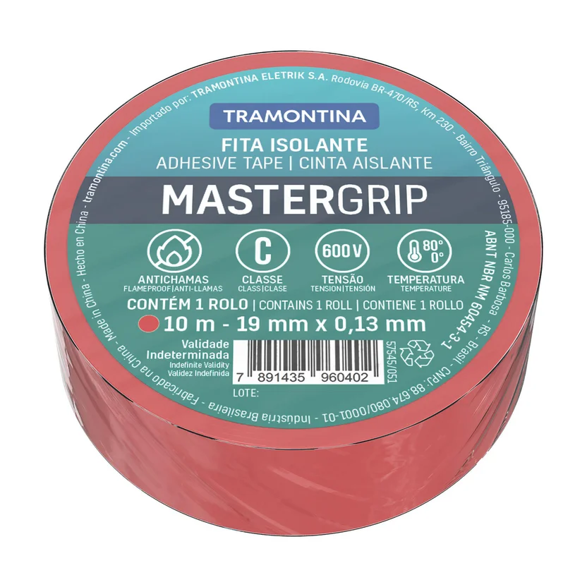 CINTA AISLANTE 10M 0.13MM ROJO