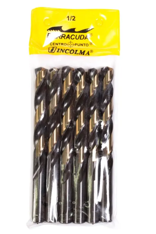 [62572 (0750505) (8141125)] BROCAS DE ACERO RÁPIDO HSS 1/2" INCOLMA (6UND)