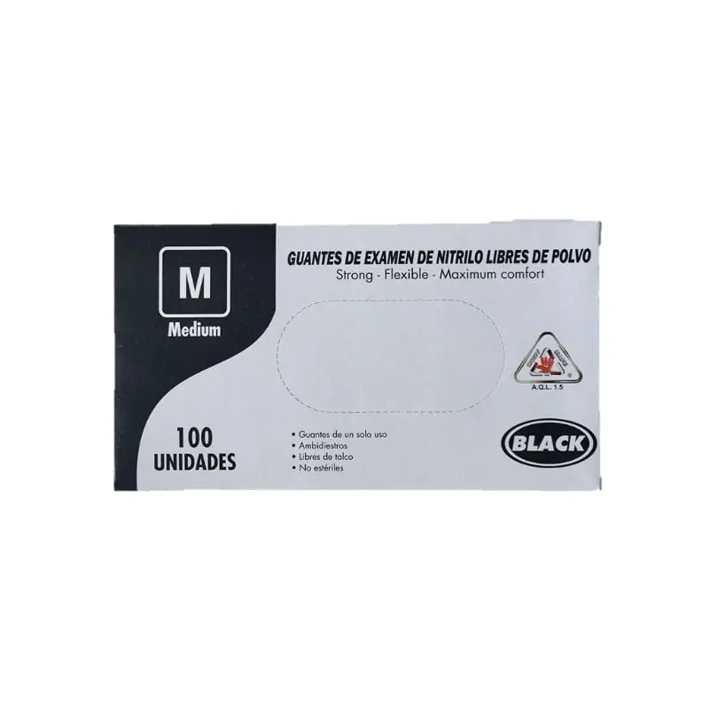 GUANTES DE NITRILO HD NEGRO BODY SAFE TALLA M