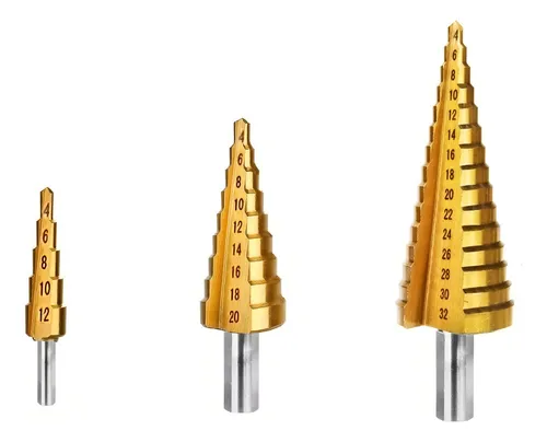 [2084D] BROCA ESCALONADA SET X 3 PIZ ESPIGO TALADRO - 082025