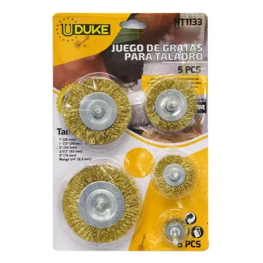 [(HT1133)(13517)] GRATA TALADRO REDONDA ESPIGO X5PCS