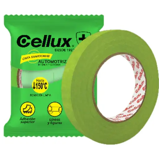 [(22033-NT)] CINTA ENMASCARAR AUTOMOTRIZ VERDE 3/4'X55MTS