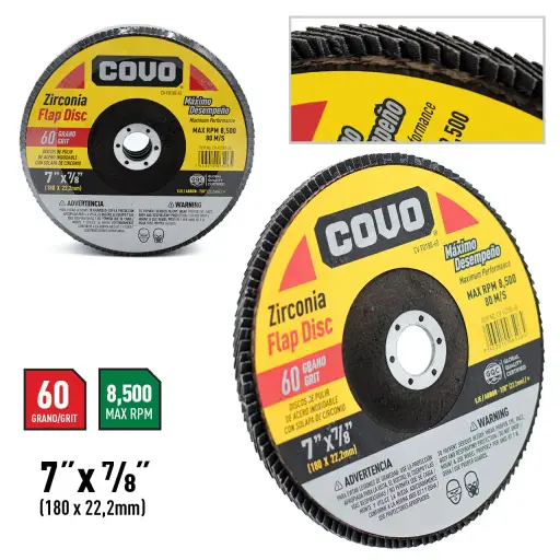 [(CV-FD180-60)] DISCO FLAP 7X7/8 GRANO 60
