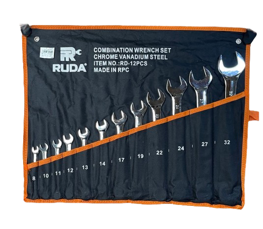 [(RD-12PCS)] JUEGO DE LLAVES COMBINADAS 12PCS 8-32MM RUDA