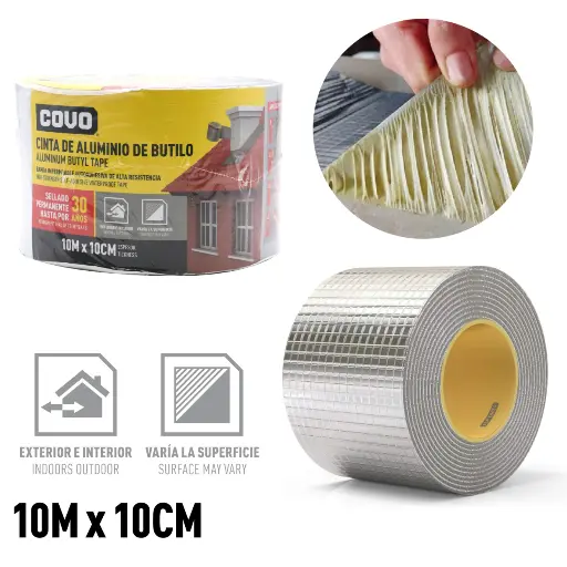 [CV-BW-1511] Cinta de Aluminio Butilo 10 cm x 10 m | Sellador Impermeable