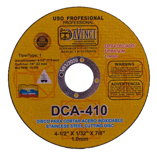 DISCO DE CORTE ACERO INOXIDABLE 4 1/2'