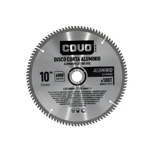 [CV-CW-310]  Disco de Corte Aluminio 10" 100 Dientes COVO | Corte fino y preciso