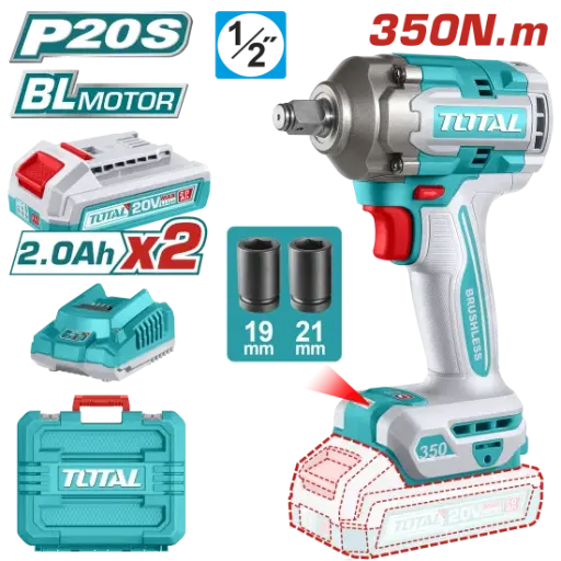 [6942210227447 (UTIWLI2035)] Pistola Impacto 20 V 350 Nm Super Total UTIWLI2035