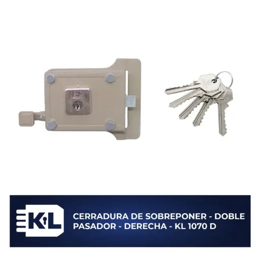 [7709673061464 (KL 1070 MAX D)] CERR. DE SOBREPONER DOBLE PASADOR DERECHA MAX 