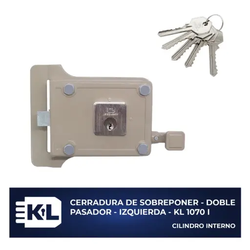 [7709673061471 (KL 1070 MAX I)] CERR. DE SOBREPONER DOBLE PASADOR IZQUIERDA MAX 